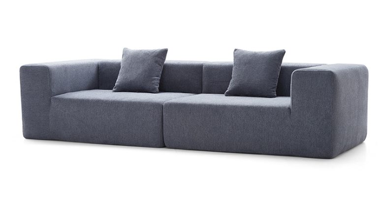 Aurora Black Bull Low-Back Compress Sofa (K-15) — product photo 1