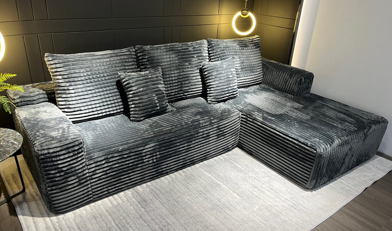 Aurora Tofu Block C Sectional Compress Sofa (K-28) — 300 cm wide